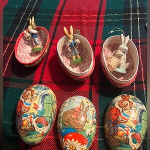Vintage west German paper mache 5 inch easter eggs